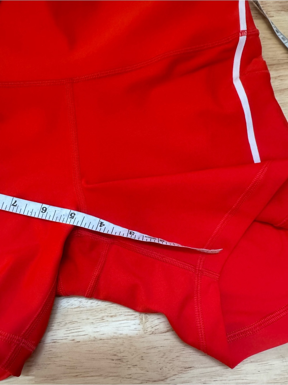 ATHLETA Red Interval Stash 5 Inch Short White Stripe - Picture 10 of 10